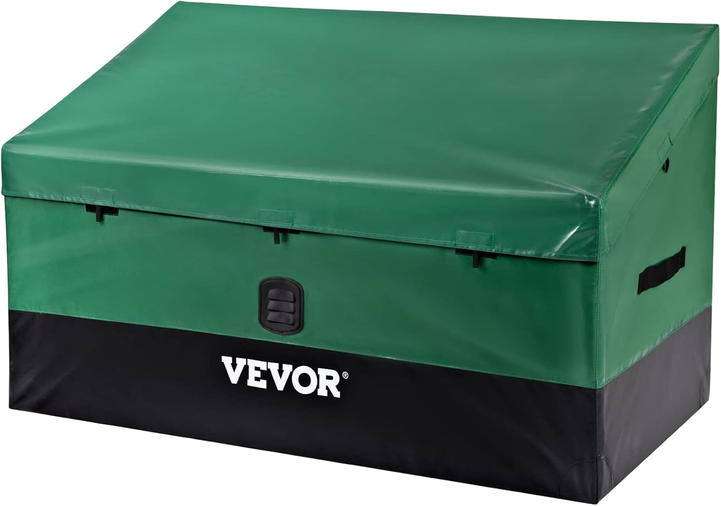  VEVOR Boîte De Rangement D'extérieur En Polyéthylène étanche Avec Cadre Galvanisé, Protection Contre Les Intempéries Et Portable, Pour Camping, Jardin, Piscine Et Cour, Noir Et Vert