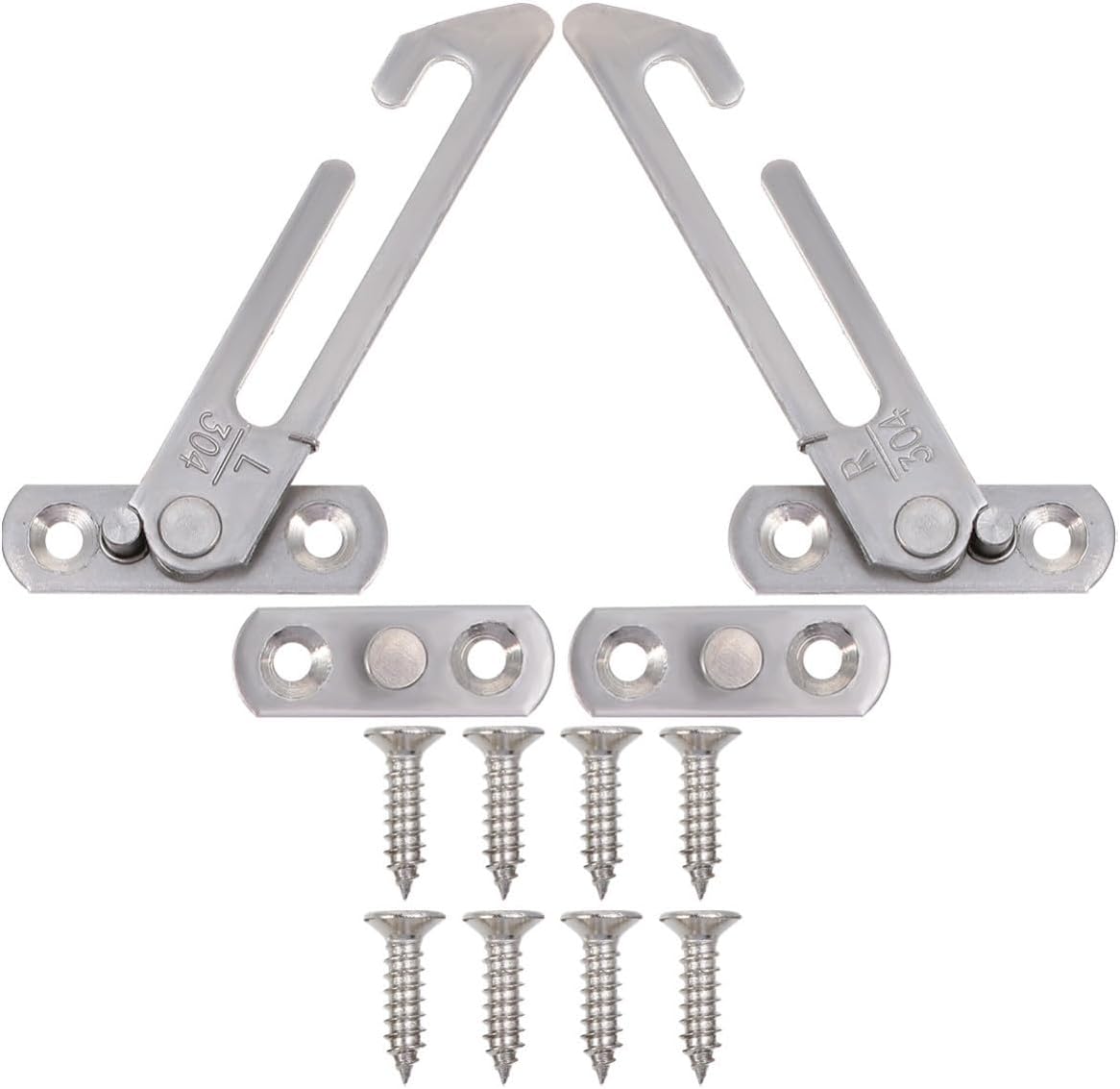  STOBAZA Limiteur De Fenêtre Limite L'ouverture En Acier Inoxydable Argenté, Serrure De Sécurité Sans Endommager 1 Set Vis Garçon Et Filles Adapté Maison Et Commerce