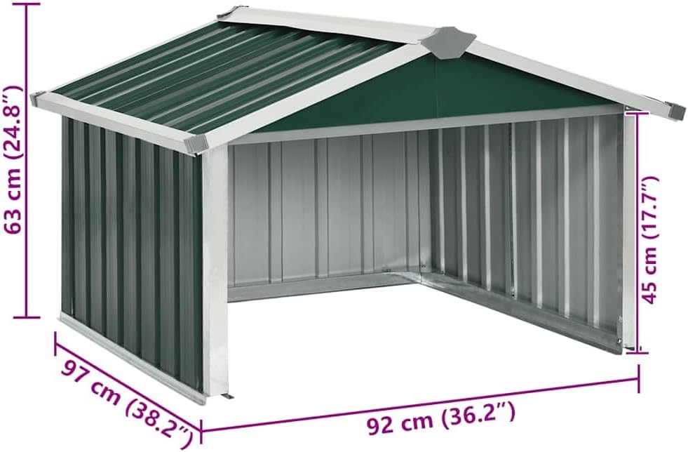  Abri Tondeuse Robot De Jardin 92x97x63 Cm En Acier Galvanisé Vert, Garage Pour Station De Charge Robot Tondeuse Extérieur, Robuste Et Stable Pour Votre