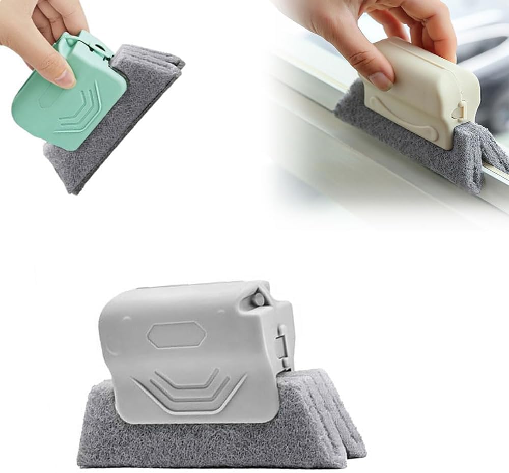  Brosse De Nettoyage Magique Pour Rainures De Fenêtre, Nouvel Ensemble D'outils De Nettoyage Pour Rainures De Fenêtre Ou Porte Coulissante Pour Porte Coulissante, Seuil, Lignes De Carrelage (Vert)