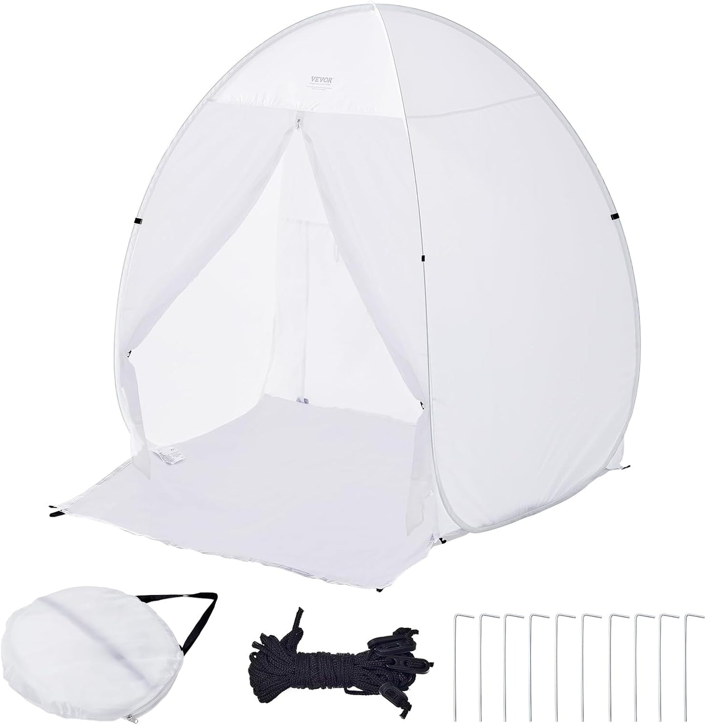  VEVOR Abri De Peinture En Aérosol Portable, Tente De Peinture 152x152x178 Cm, Cabine De Peinture Avec Plancher Intégré, Fenêtre D'Échappement Et Sac De Rangement, Pour Pulvérisation De Peinture Meuble