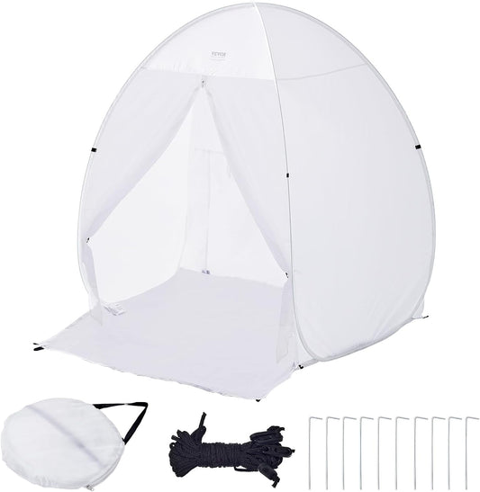  VEVOR Abri De Peinture En Aérosol Portable, Tente De Peinture 152x152x178 Cm, Cabine De Peinture Avec Plancher Intégré, Fenêtre D'Échappement Et Sac De Rangement, Pour Pulvérisation De Peinture Meuble