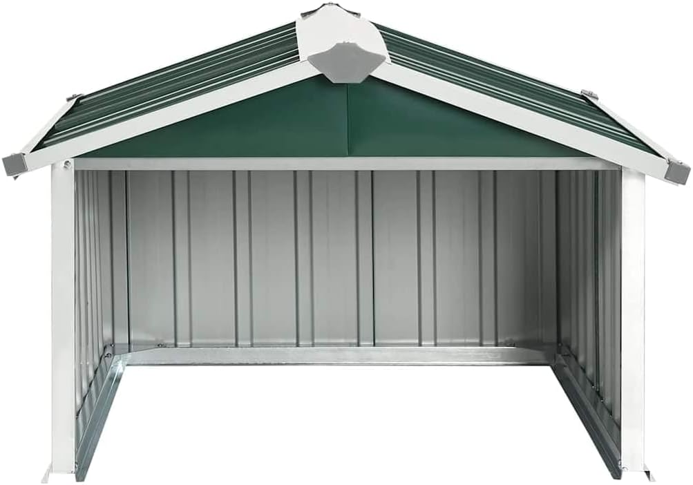  Abri Tondeuse Robot De Jardin 92x97x63 Cm En Acier Galvanisé Vert, Garage Pour Station De Charge Robot Tondeuse Extérieur, Robuste Et Stable Pour Votre