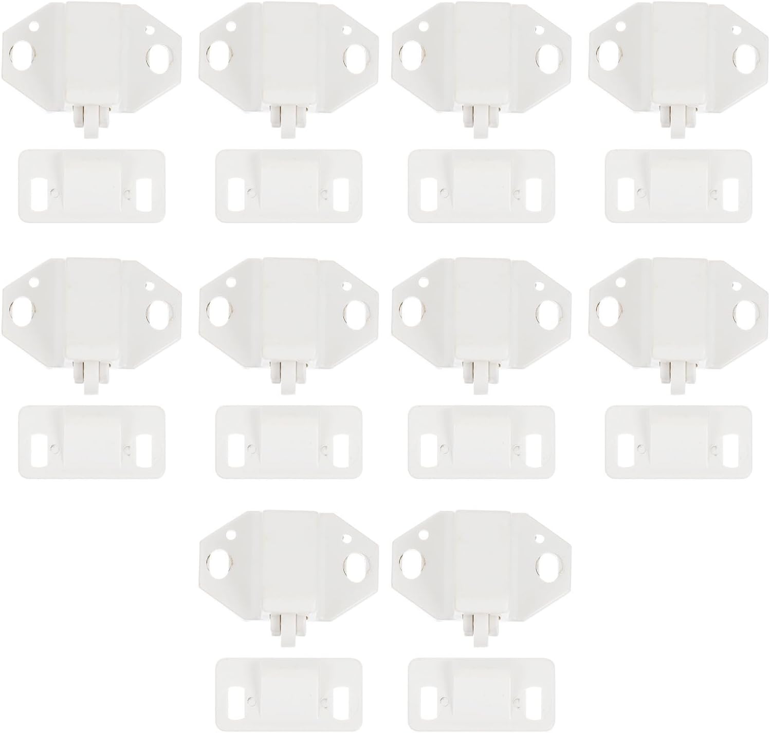  Healvian Sets De Loquets De Porte Lot De 10 En Plastique Blanc Texture Ferme Résistante Pour Meubles Et Portes Pour Bibliothèque Et Placard