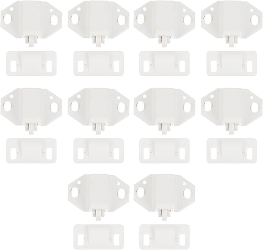  Healvian Sets De Loquets De Porte Lot De 10 En Plastique Blanc Texture Ferme Résistante Pour Meubles Et Portes Pour Bibliothèque Et Placard