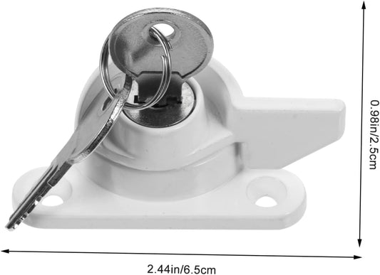  YARNOW 2 Pcs Boucle De Verrouillage à Pousser-tirer Quincaillerie De Verrouillage Verrou De Sécurité Pour Fenêtres Coulissantes En Alliage De Zinc Avec Clé