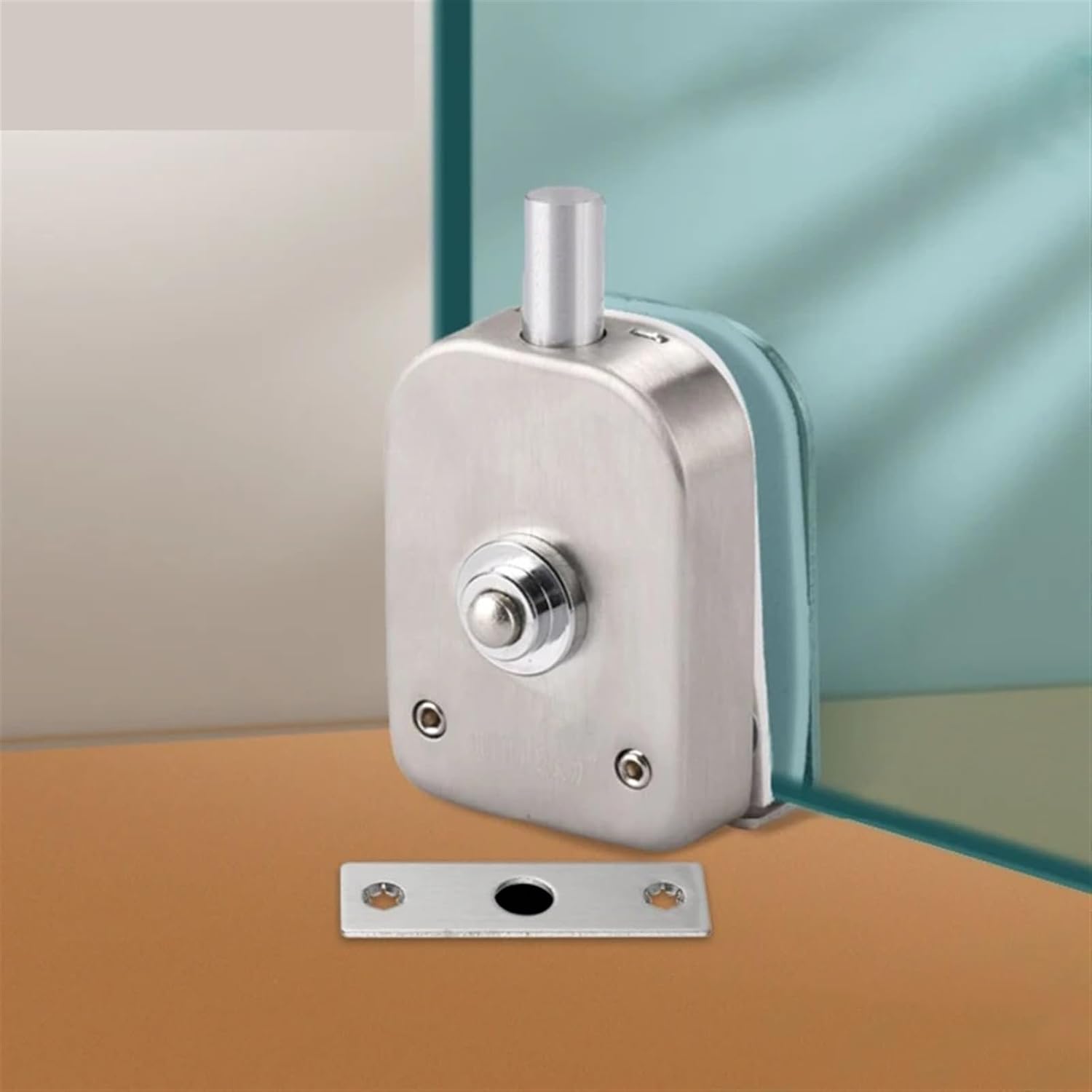 Verrou De Porte En Verre Inoxydable 304, Bouton-poussoir à Pouce, For Fenêtre, Salle De Bains, Salle De Douche, Quincaillerie De Construction De Bureaux MS556 1 Pièce (Color : C)