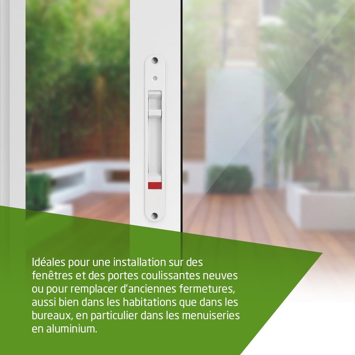  Amig - Serrure à Mortaise Pour Fenêtres Et Portes Coulissantes En Aluminium Mod.3800, Serrure à Crochet Encastrée, Finition Aluminium En Blanc