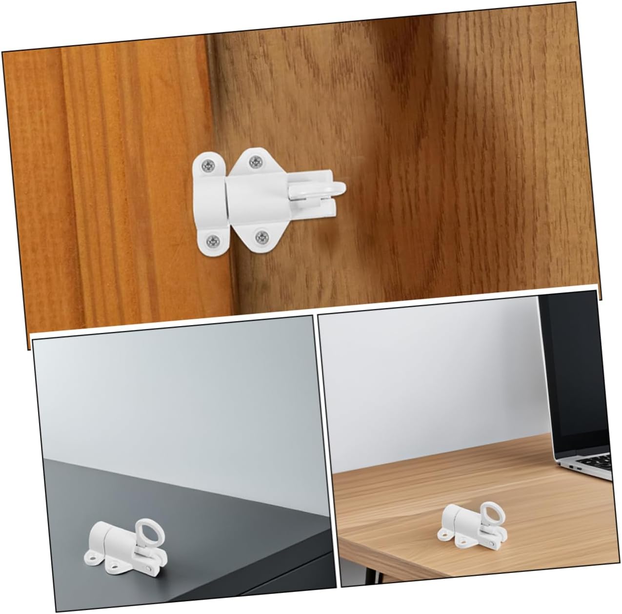  Jojofuny 2pièces Verrou De Porte à Ressort Automatique Aluminium Système De Sécurisation Pratique Pour Fenêtres Et Installation Facile Pour Maison Bureau