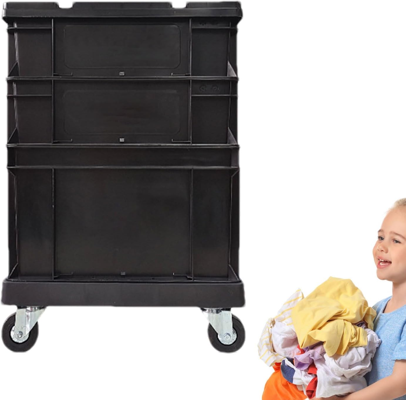  Bac De Rangement À Roues, Grands Conteneurs Empatables à Grande Capacité, Coffre De Rangement D'Extérieur Grand Conteneur à Roues, Pour Maison, Bureau, Extérieur, Camping, Garage, Grenier, Déménagemen