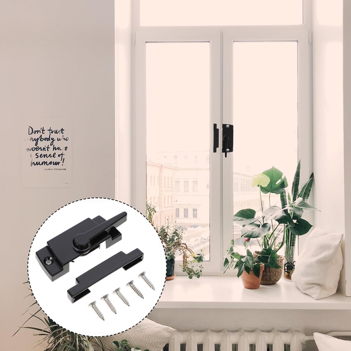  Ciieeo Verrous De Fenêtre Coulissante 4 Pcs En Alliage De Zinc, Sécurité Garçon Et Filles, Butée De Verrouillage Pour Fenêtres Coulissantes Gauche Et Droite, Accessoires De Quincaillerie