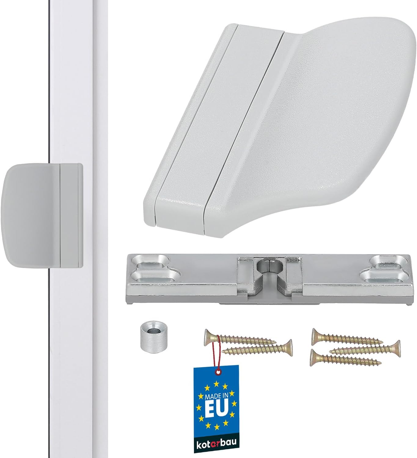  KOTARBAU® Loqueteau De Porte De Balcon Pratique - Anthracite - Sûr Pour Fumeurs - Pour Terrasses - Poignée De Fermeture Universelle