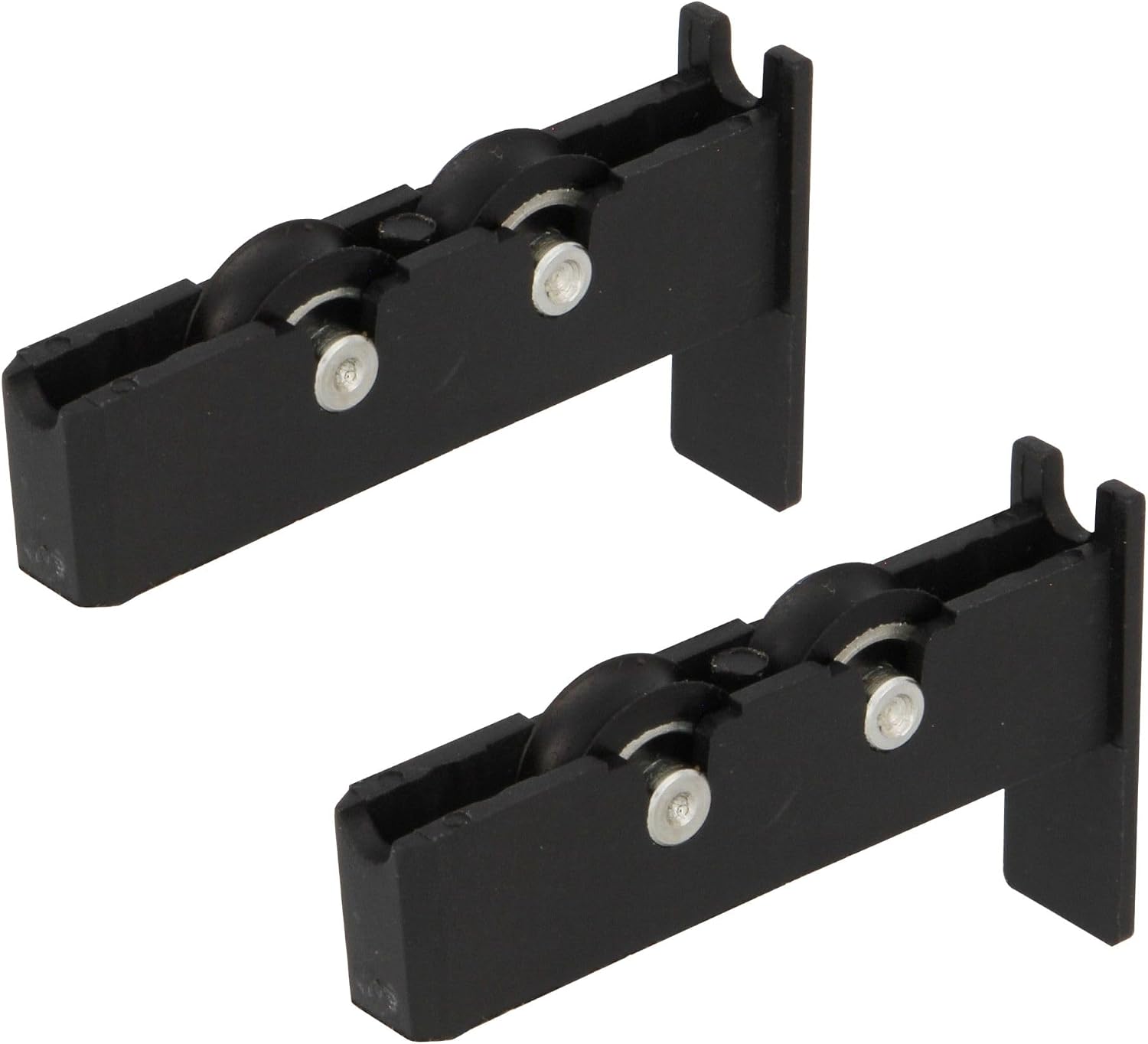  Amig - Roulement De Fenêtre | 2 Unités | 56x14mm | 2 Roues | Boîtier En Nylon Avec Roulements à Billes | Pour Fenêtres Coulissantes | Nylon Noir