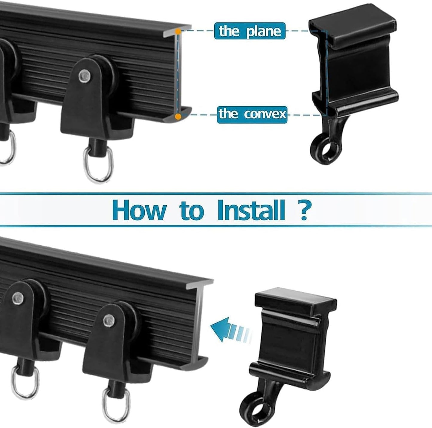  Ensemble De Quincaillerie De Rails De Rideaux Flexibles - Supports De Montage Mural Pour Rideaux De Plafond - Accessoires De Rail De Rideau Pliables Réglables Pour Fenêtre