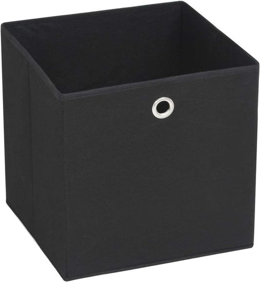 GENERIC Coffre De Rangement, Coffre De Rangement Pour Coussins D'extérieur, Coffres De Rangement D'extérieur Imperméables, 4 Pièces, Tissu Non Tissé, 28 X 28 X 28 Cm, Noir
