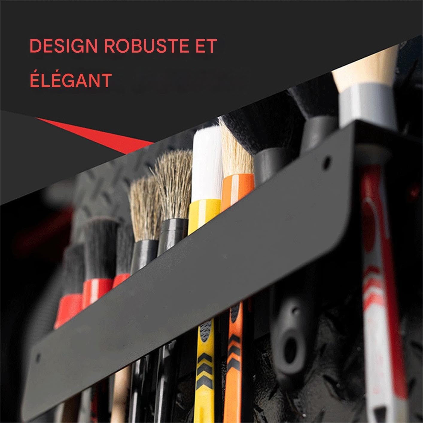  Générique Organisateur De Brosses De Détail,Support Mural D'Organisation D'Outils Automobiles | Organisation Garage Rangement Intérieur Extérieur Pour Peinture Van Jardin