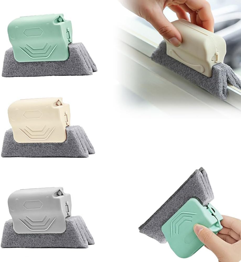  Brosse De Nettoyage Magique Pour Rainures De Fenêtre, Nouvel Ensemble D'outils De Nettoyage Pour Rainures De Fenêtre Ou Porte Coulissante Pour Porte Coulissante, Seuil, Lignes De Carrelage (Vert)