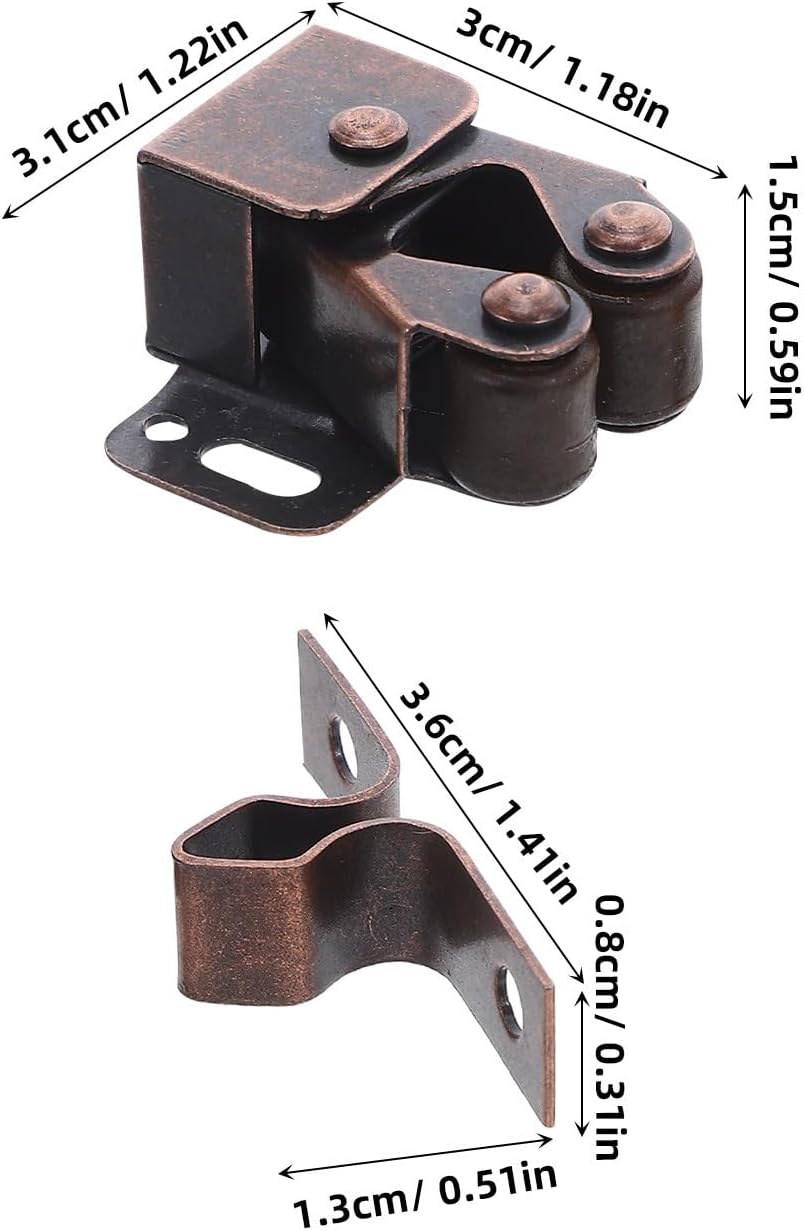  Gatuida Lot De 12 Loquets De Porte D'armoire à Ressort Avec Double Loquet à Galet - Quincaillerie Pour Coffre, Camping-car, Bureau, Armoire, Boîte Aux Lettres