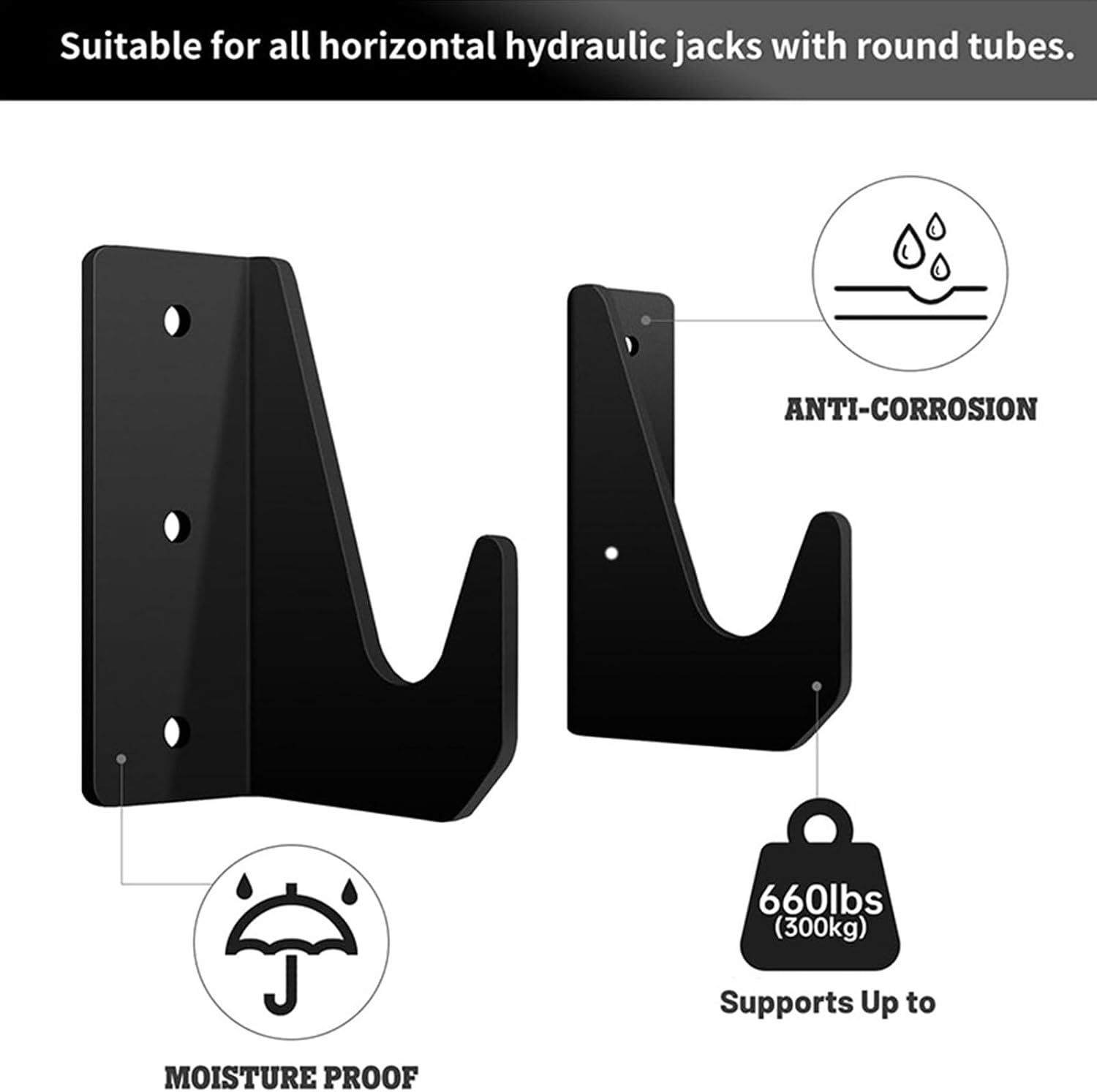  Lot De 2 Supports Muraux Pour Rangement D'outils De Garage, Supports De Rangement Hydrauliques Standard