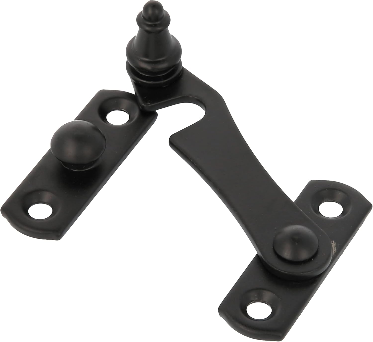  Amig - Black Knocker For Shutters With Reverse Attachment Mod. 3-75 X 46 Mm - Anti-shock And Breakage Safety Lock For Windows - Made Of Steel - With Screws