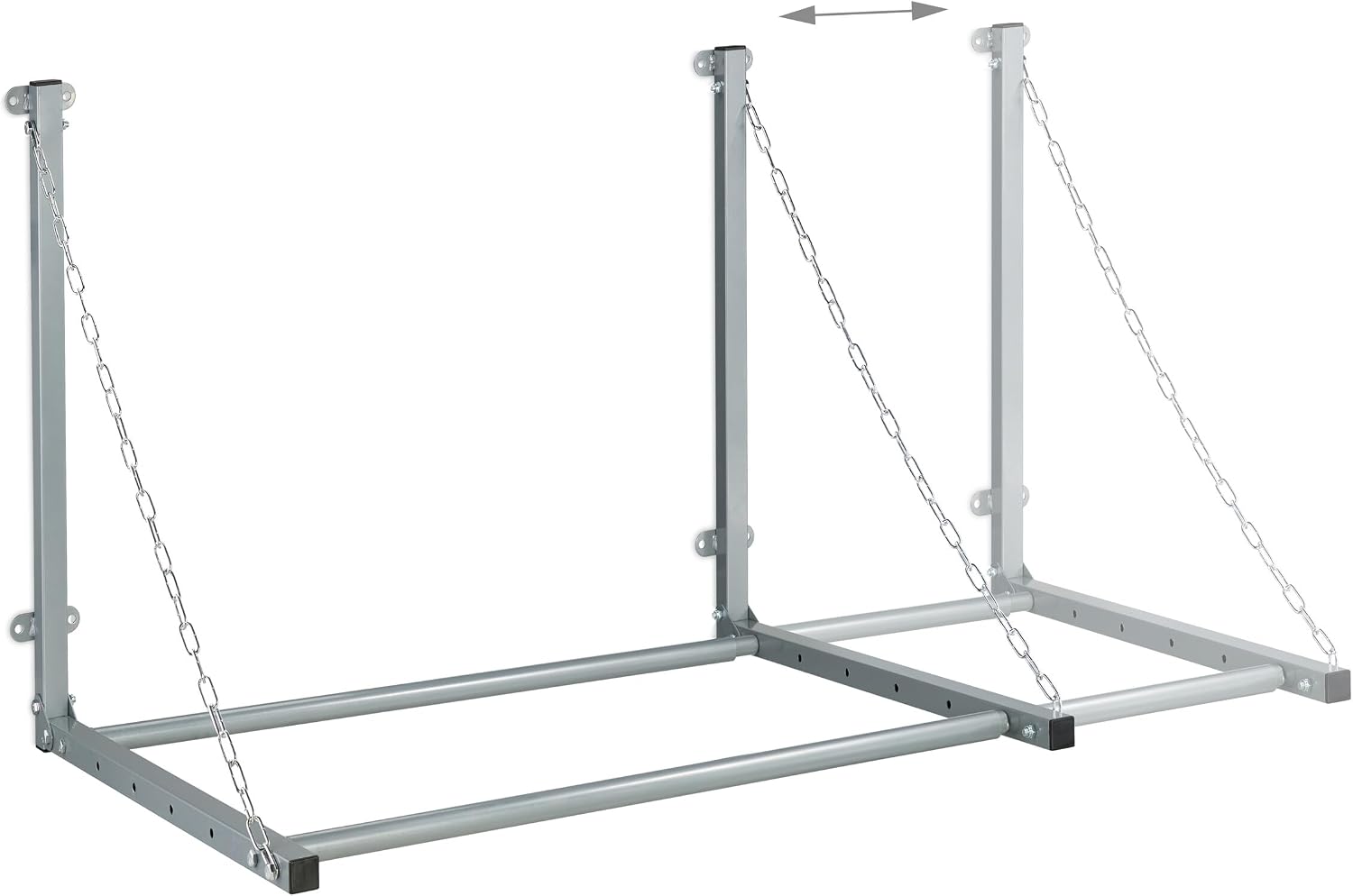  Relaxdays Étagère à Pneus, Télescopique, Support Mural Pour 4 Roues, Rabattable, Jusqu'à 90 Kg, Porte-pneus, Acier, Gris
