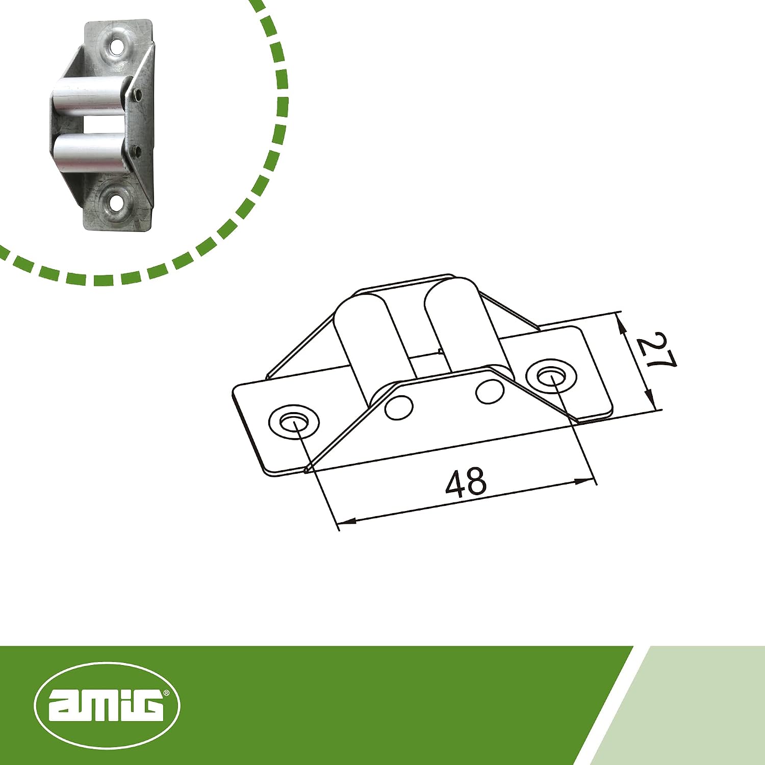  Amig - Steel Guide With Rollers - Guide For Sliding Doors And Gates - Smooth Sliding And Stable Hold - 200 Mm - Steel - Galvanised Finish