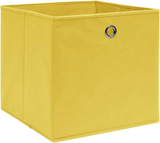 GENERIC Coffre De Rangement, Coffre De Rangement Pour Coussins D'extérieur, Coffres De Rangement D'extérieur Imperméables, 10 Pièces, Jaune, 32 X 32 X 32 Cm, Tissu