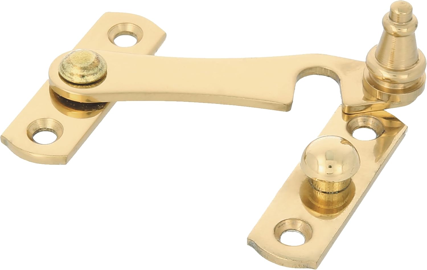  Amig - Maillage Doré Pour Volets Avec Attelage Inversé | 75 X 46 Mm | Laiton Poli | Fermeture De Sécurité Anti-chocs Et Rupture Pour Fenêtres | Vis Incluse (Lot De 2)