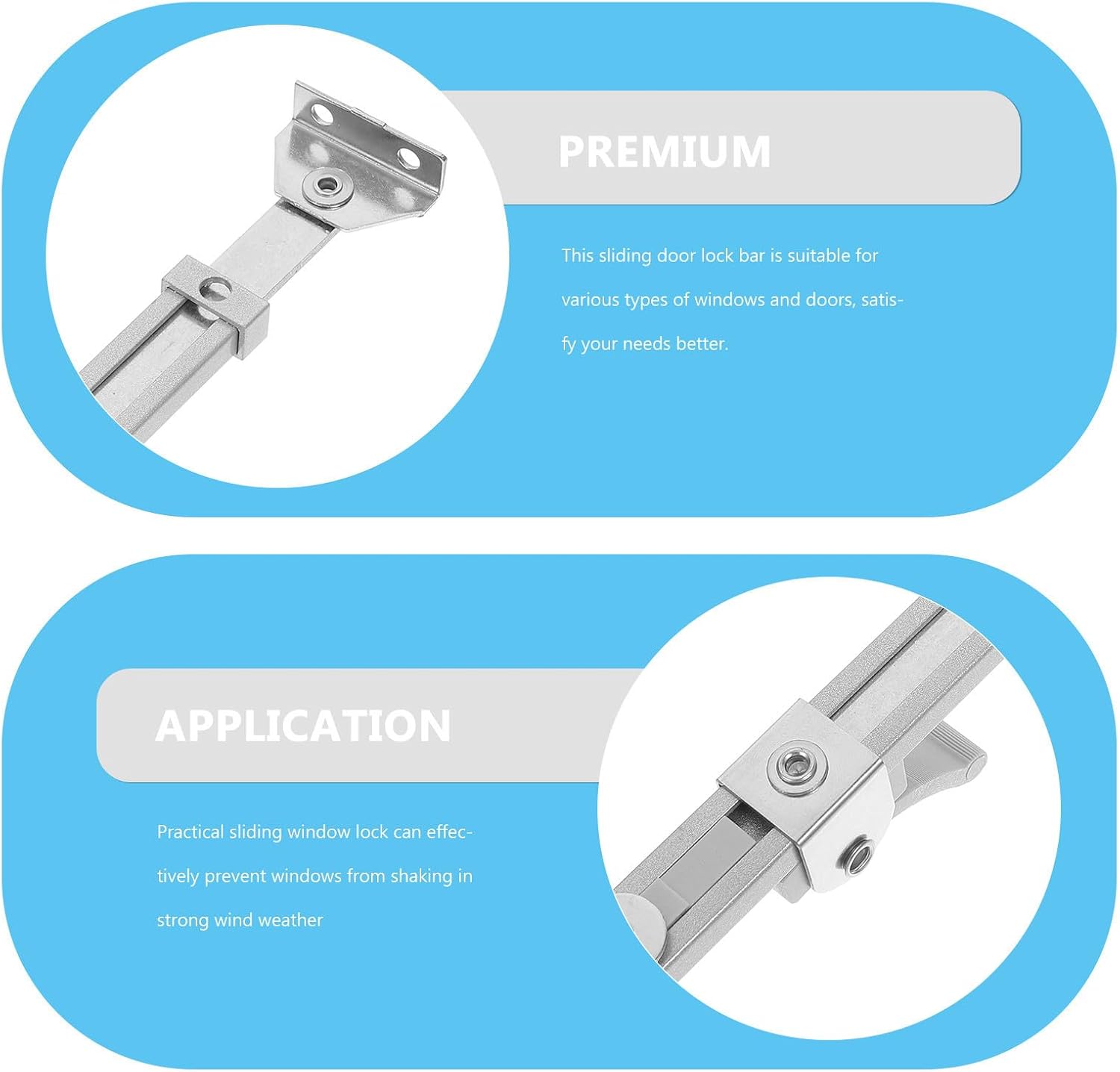  STOBAZA Limiteur D'ouverture De Fenêtre à Battant Tige Télescopique Réglable Design Simple En Alliage D'aluminium Argenté Pour Fenêtres à Battant Adapté Aux Familles