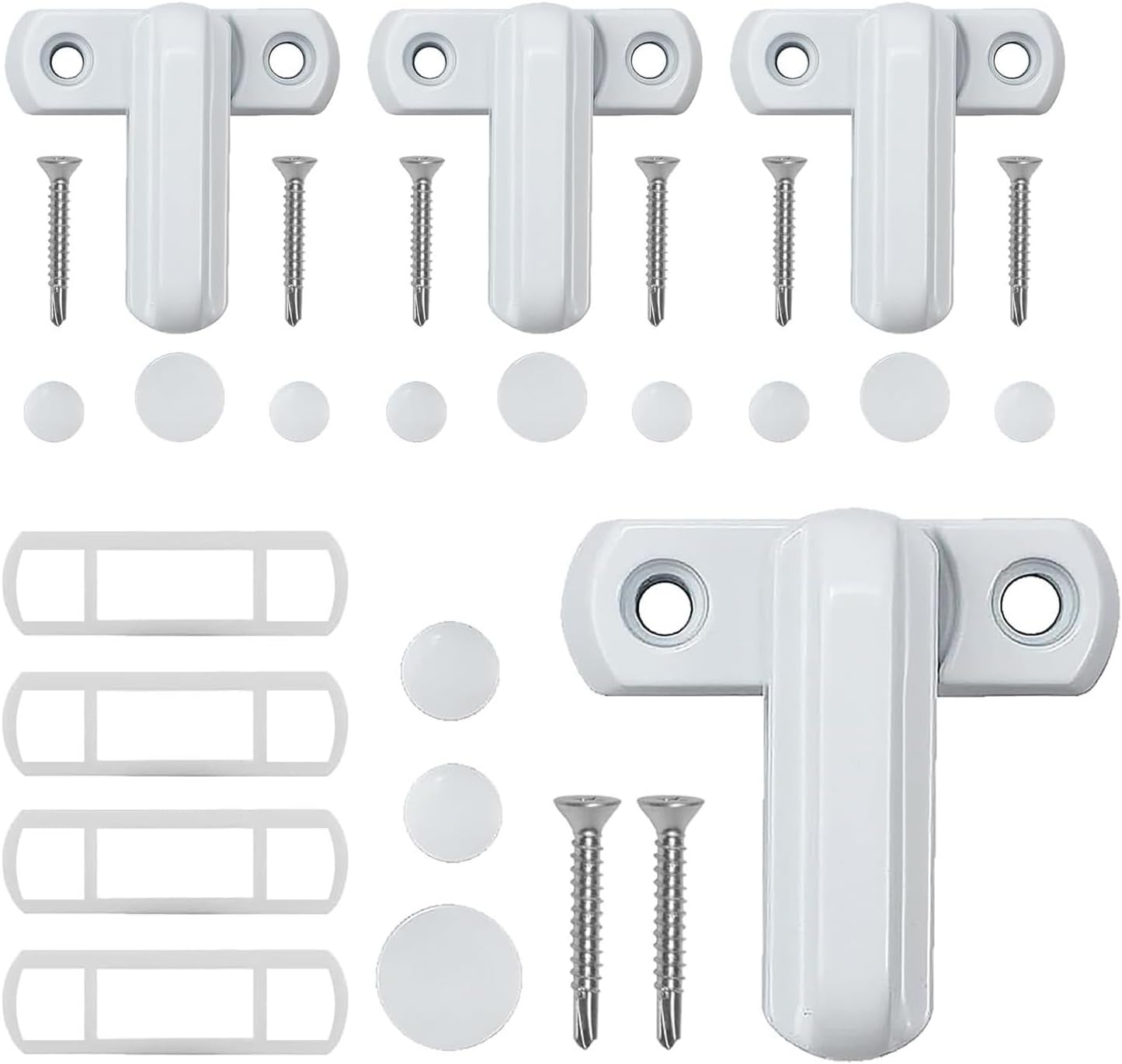  Lot De 4 Paires De Poignées De Fenêtre Pivotantes En Alliage D'aluminium Robuste Antivol Pour Portes Coulissantes Dans Les Appartements, Les Hôtels Et Les Ménages
