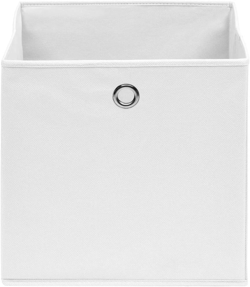 GENERIC Coffre De Rangement, Coffre De Rangement Pour Coussins D'extérieur, Coffres De Rangement D'extérieur Imperméables, 4 Pièces, Blanc, 32 X 32 X 32 Cm, Tissu