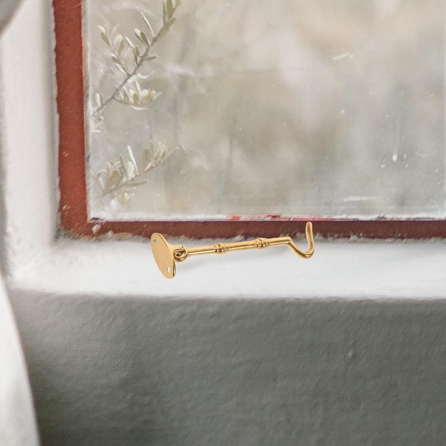  2 Pieces Heavy Duty Brass Door Latch Hook And Eye For Cabin Doors And Windows Wear Resistant And Easy To Install Hanging Hardware Lock