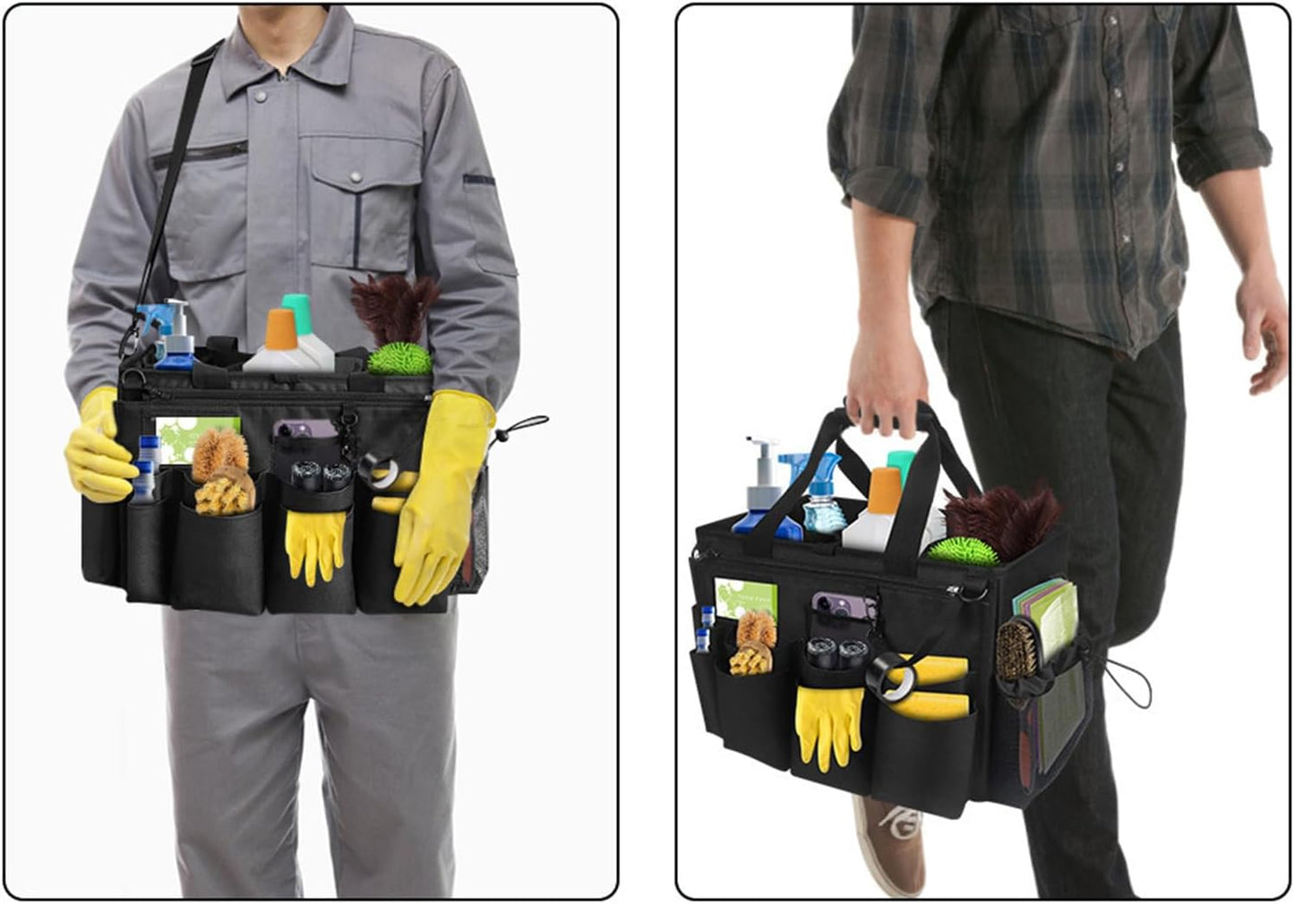  Sac Pour Fournitures De Nettoyage - Sac Pliable De Détail Pour Voiture | Porte-Outils Mesh Respirant Imperméable Avec Poignée Bretelle Pour Chiffons Époussetage Cuisine