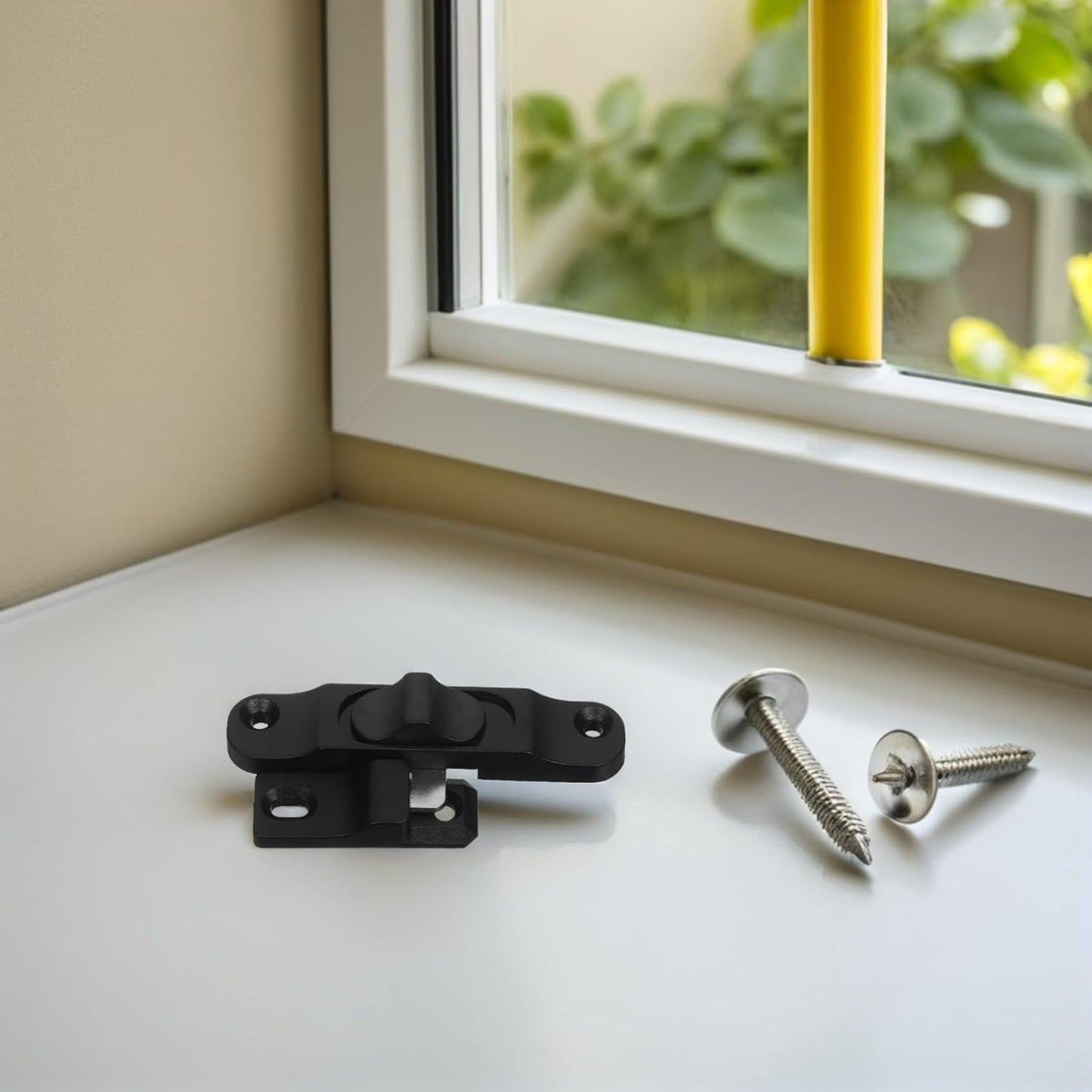  Angoily 2 Pièces Loquet De Sécurité Pour Porte Coulissante Verrou Plastique Pour Moustiquaire Et Fenêtre Verrouillage Anti-intrusion Pour Porte Patio Et Fenêtre Coulissante Facile à