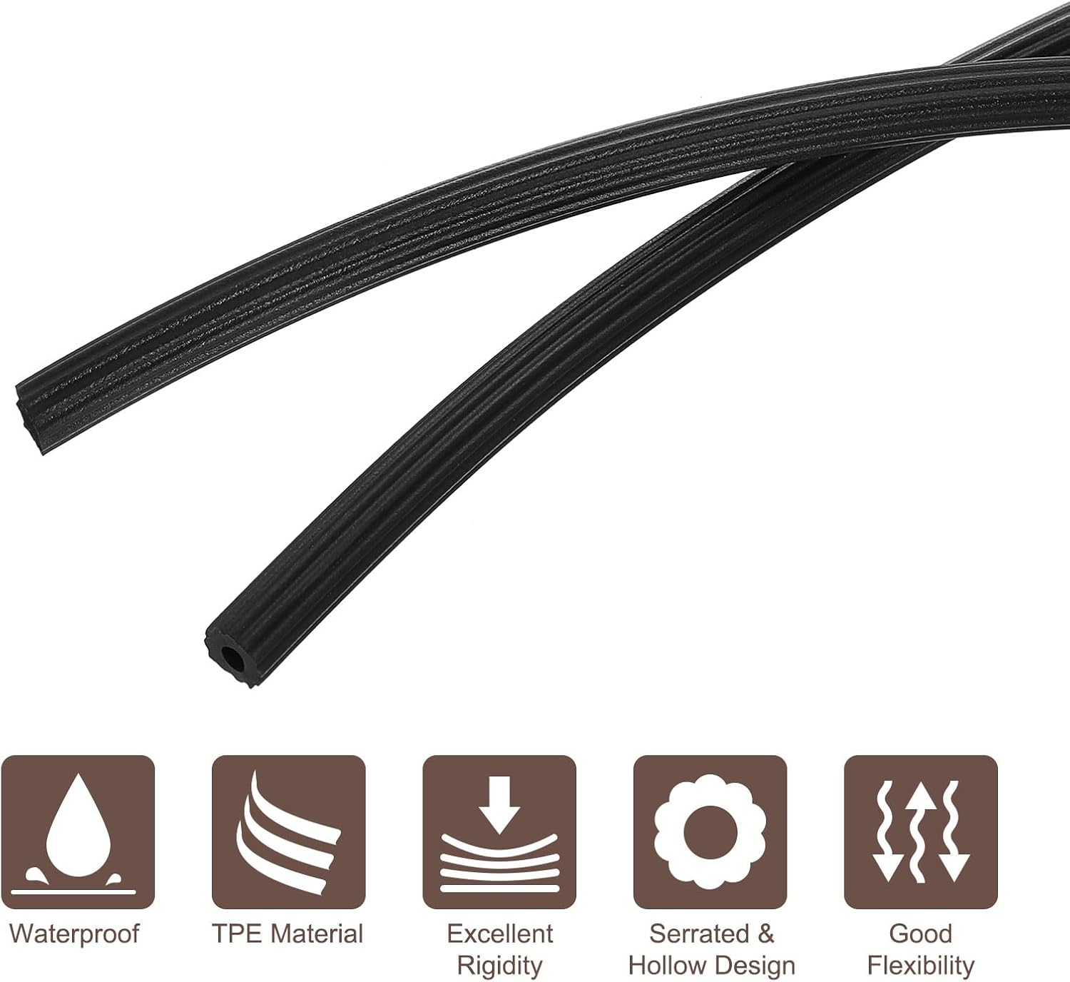  Uxcell Spline De Fixation Ronde En Silicone Pour écran De Porte Et Fenêtre (10 M, Noir)