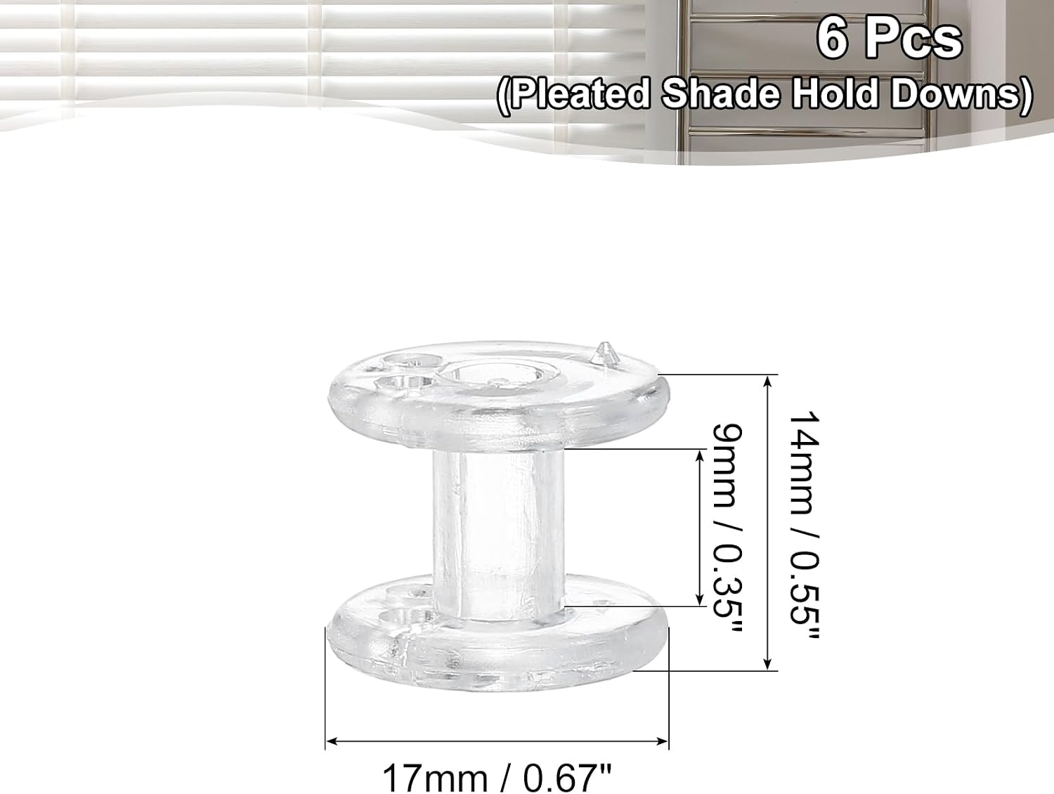  Uxcell Lot De 6 Tendeurs De Store Plissés Pour Fenêtre De Camping-car - Accessoire De Rideau De Jour/nuit - Transparent
