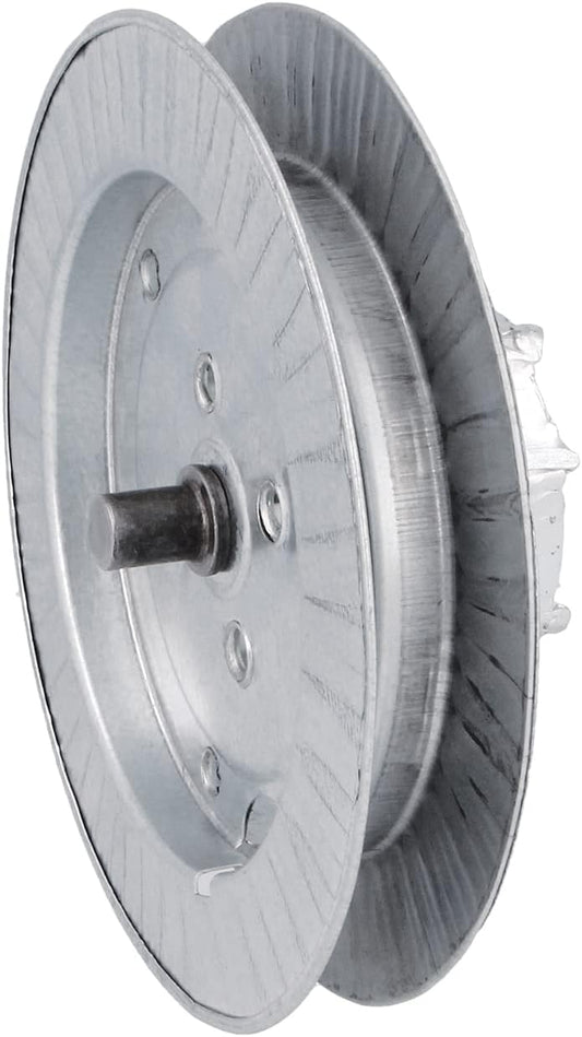  Amig - Poulie à Disque Métallique En Acier Zingué Pour Axes De Volets Roulants, Pour Rubans De 22 Mm, Tubes De 57 Mm Et Axe Frisé De Ø61 Mm, Diamètre Ø180 Mm, Argenté