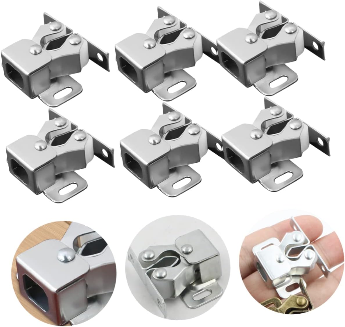  Jojofuny 48pièces Verrous à Doubles Inoxydable Pour Portes De Placard Et Meubles Installation Facile Et