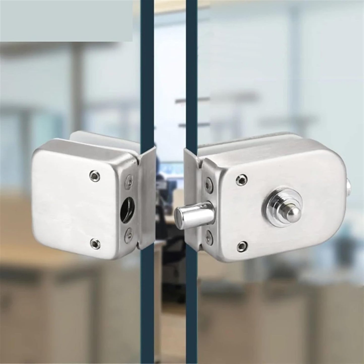  Verrou De Porte En Verre Inoxydable 304, Bouton-poussoir à Pouce, For Fenêtre, Salle De Bains, Salle De Douche, Quincaillerie De Construction De Bureaux MS556 1 Pièce (Color : C)