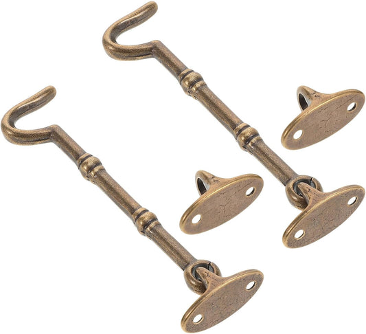  Housoutil Lot De 2 Loquets à Crochet En Laiton 105 CM Verrou De Fenêtre Et Crochet De Verrouillage De Porte Anti-Vent Pour Fenêtres Portes Coulissantes Et Abris De Jardin Quincaillerie