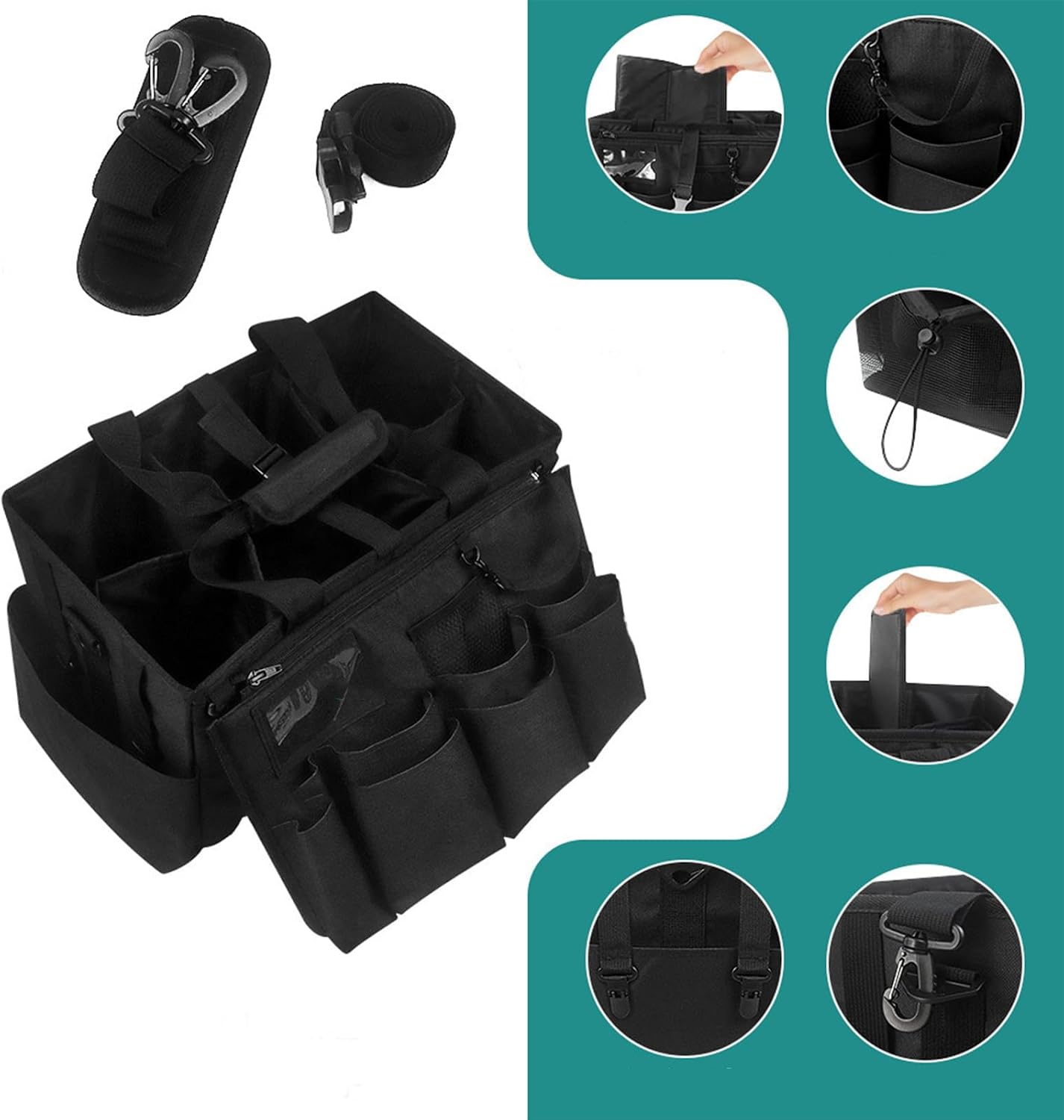  Générique Sac De Ménage,Sac Plébiable Pour Ménage - Porte-Outils Mesh Respirant Imperméable Avec Poignée Bretelle Pour Chiffons Époussetage Cuisine