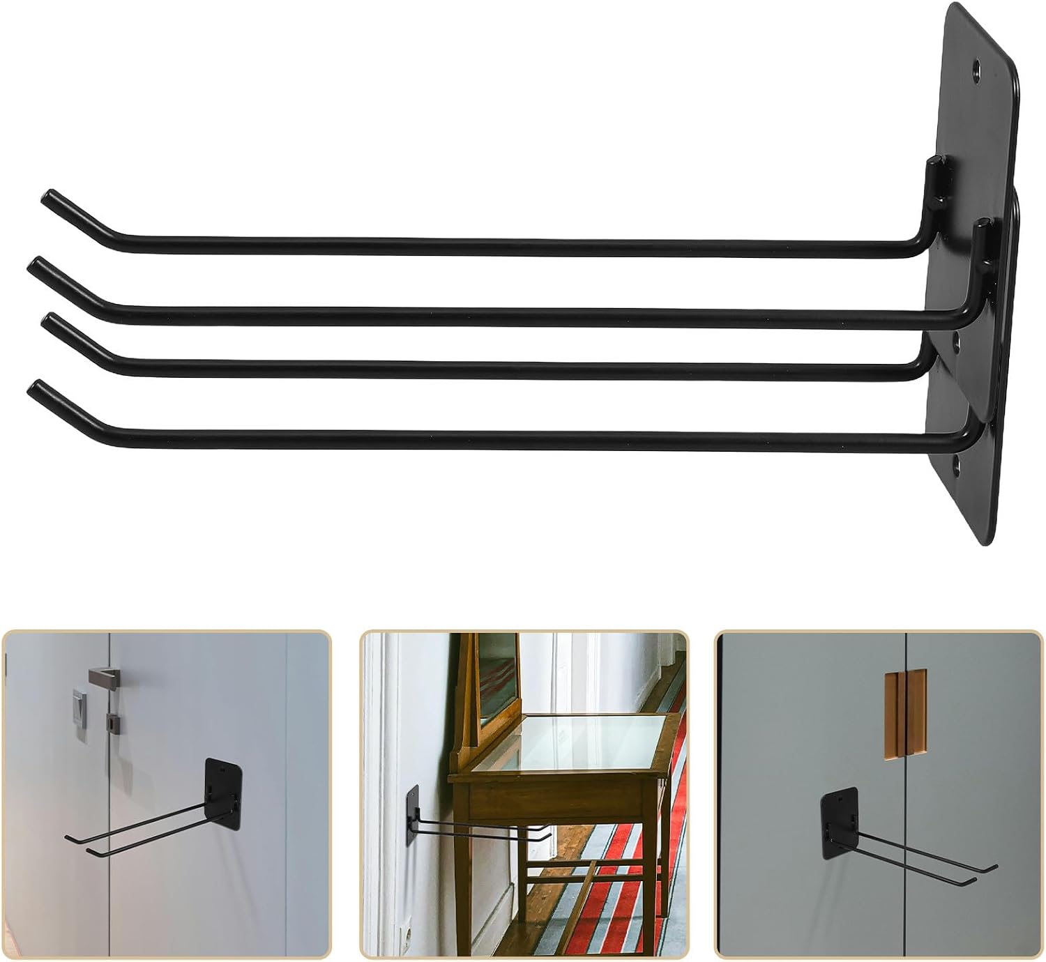  Toyvian Crochets D'organisation D'outils Muraux En Fer Noir 2 Pièces Pour Rangement Multifonctionnel De Pelles Et Outils Garages Installation Facile