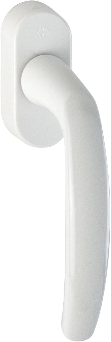  HOPPE 10760943 Poignée De Fenêtre Atlanta Secustik 90°/VK 7 X 32-42 Mm Blanc - Pour Ouverture Oscillo-Battante, Fixation Non Visible Par Vis Filetées M5 (Lot De 2)