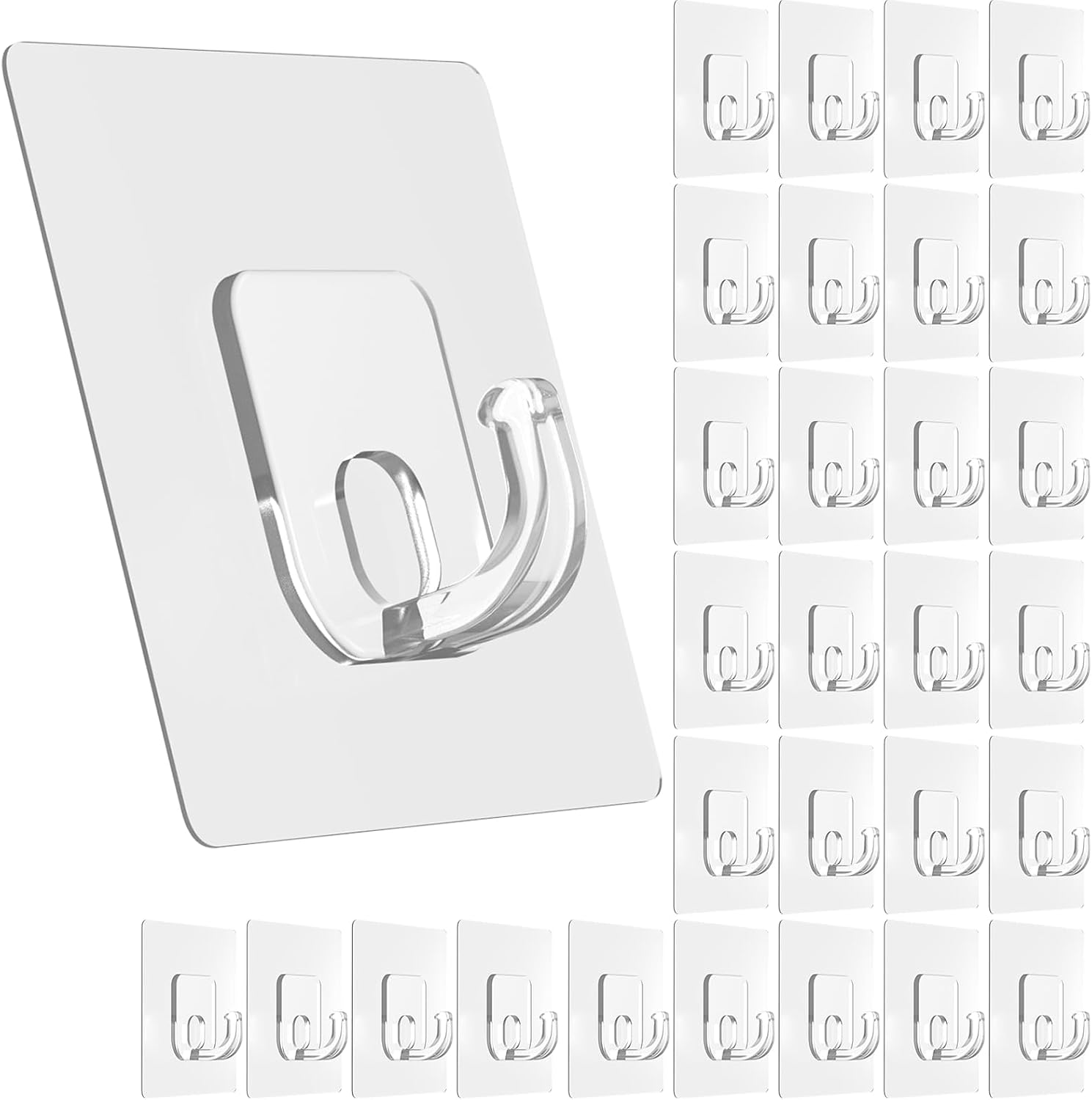  Latoxcaa Lot De 10 Grands Crochets Adhésifs Transparents Extra Puissants - 15 Kg (max) - Charge Lourde - 100 % Respectueux Du Mur - Pour Cuisine, Salle De Bain, Bureau - Crochets Adhésifs Universels