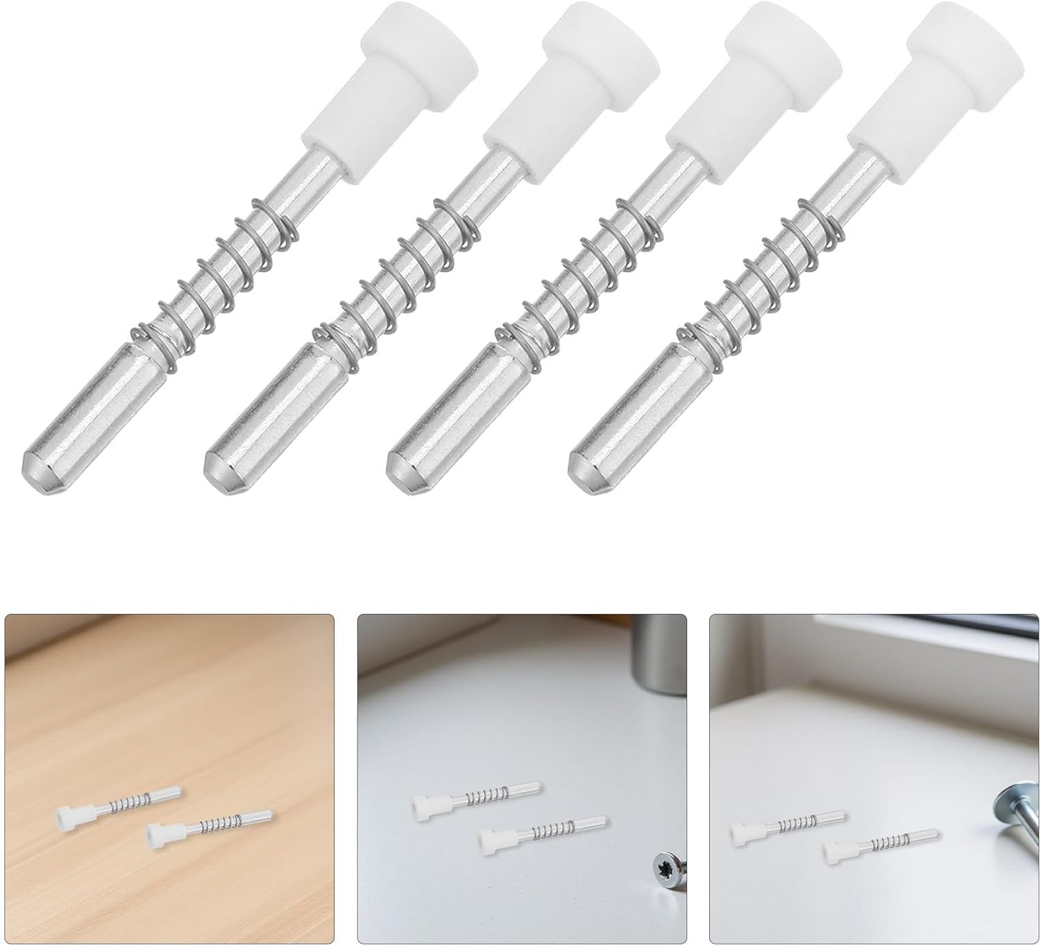  STOBAZA 20 Pièces Loquet à Piston De Moustiquaire En Métal à Ressort Pour Cadre De Porte Et Fenêtre, Fixation Basse Profil Pour Rénovation Intérieure