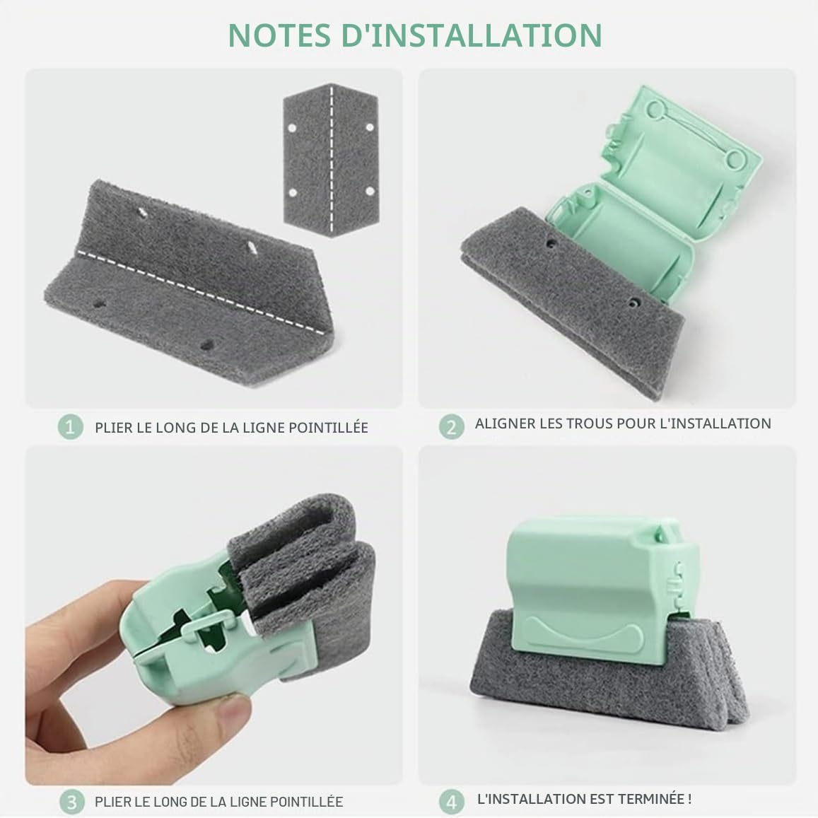  Brosse De Nettoyage Magique Pour Rainures De Fenêtre, Nouvel Ensemble D'outils De Nettoyage Pour Rainures De Fenêtre Ou Porte Coulissante Pour Porte Coulissante, Seuil, Lignes De Carrelage (Vert)