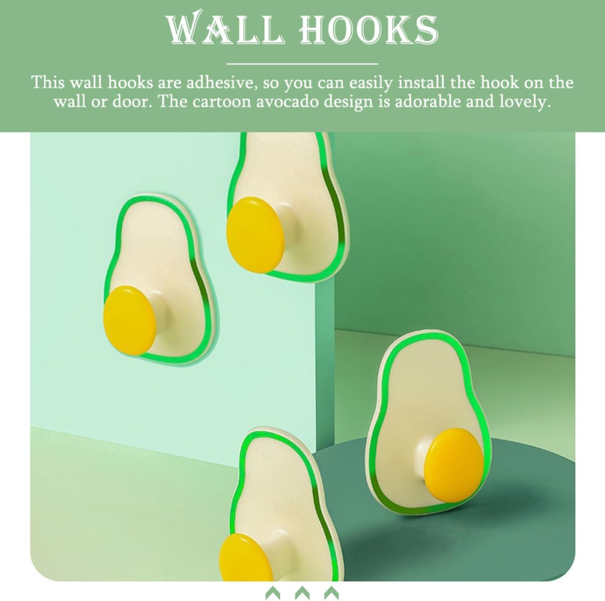  Jojofuny 8pièces Muraux Autocollants Avocat Lot De Adhésifs Pour Salle De Bain Cuisine Et Rangement Sans Perçage Et Facile à Installer