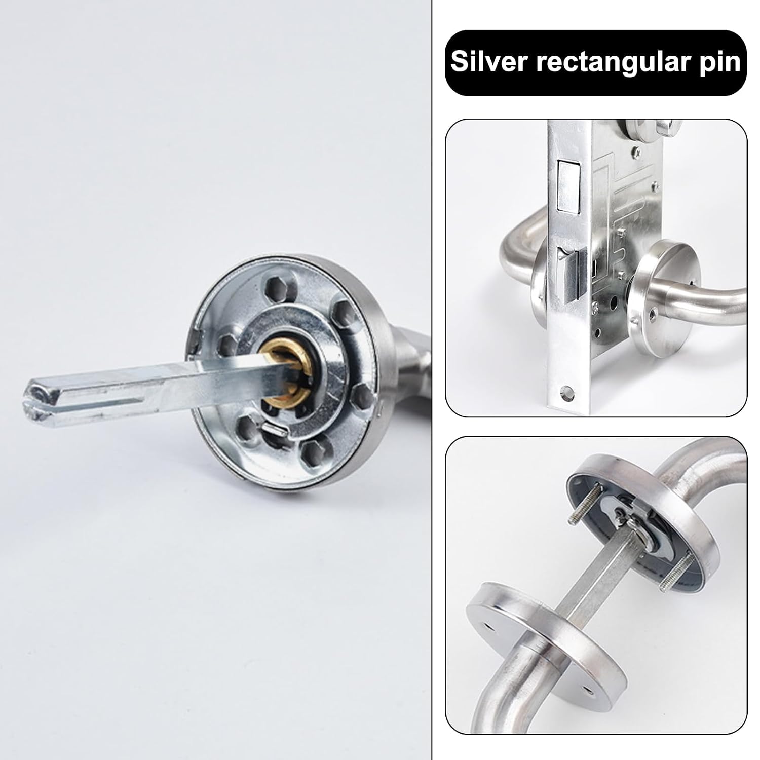  Lot De 2 Broches Fendues Universelles De 8 Mm Pour Poignées De Porte UPVC, Barre De Broche Fendue En Acier Au Carbone Galvanisé, Barre De Broche De Rechange De 100 Mm Pour Fenêtres Et Portes