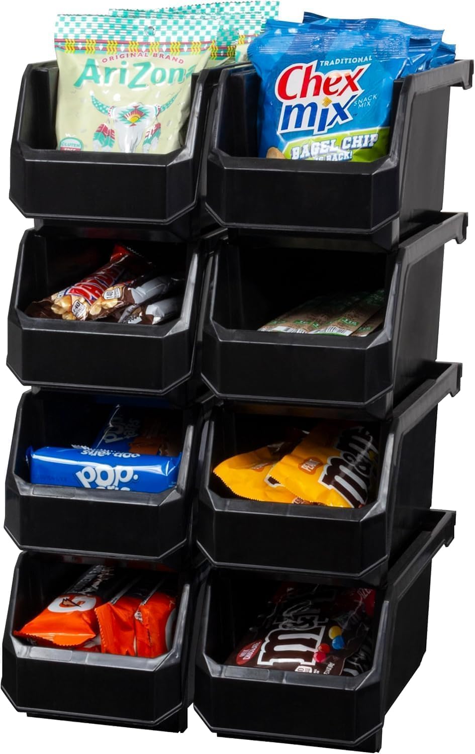  ReadySpace Lot De 4 Conteneurs En Plastique Extra Larges Pour Organiser Et Ranger Les Placards, La Cuisine, Le Bureau Ou Le Garde-manger, 37,5 X 41,9 X 17,8 Cm, Noir