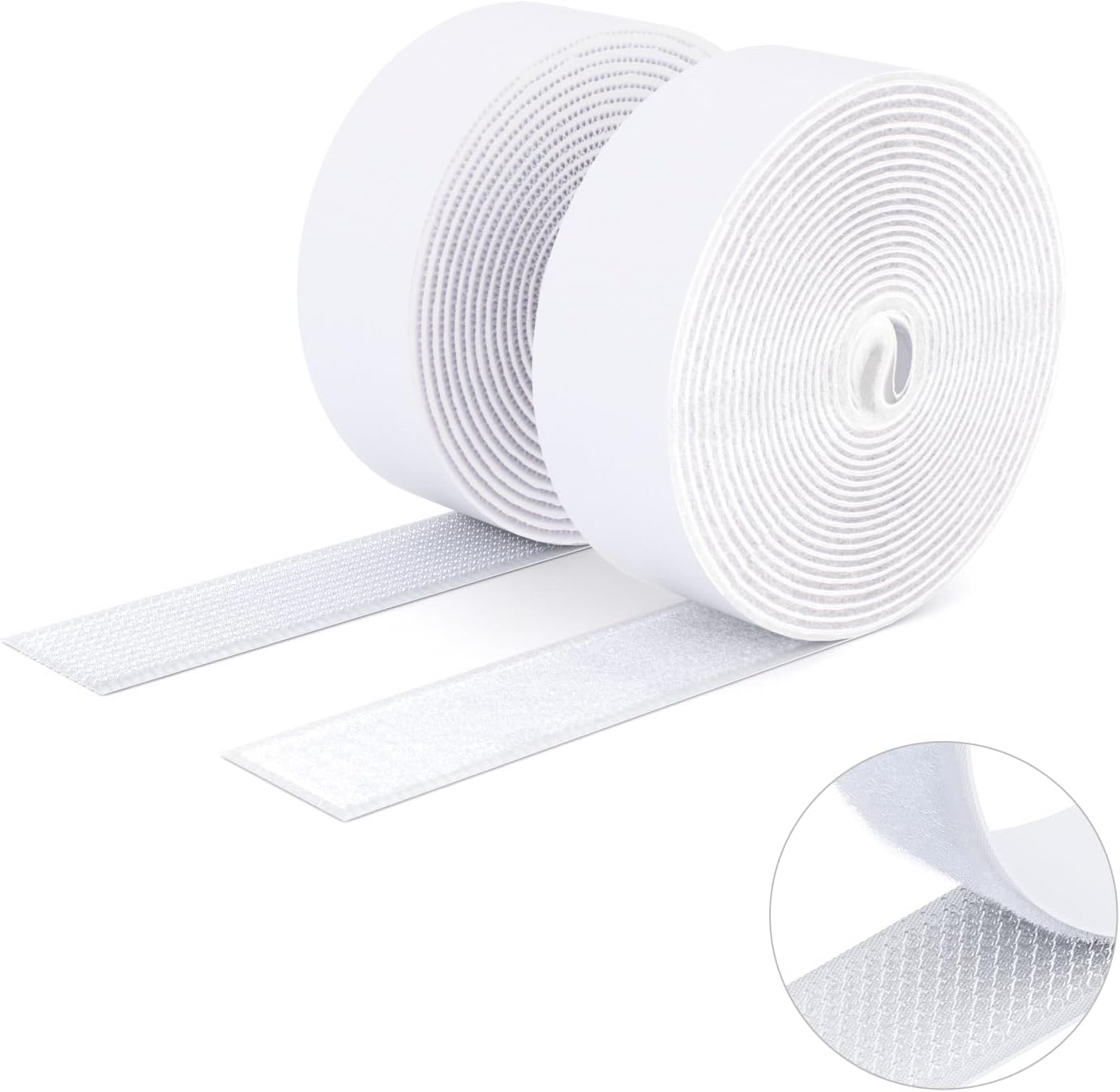  Ruban Adhésif Double Face à Crochets Et à Boucles, 50MM X 5M Ruban Adhésif Autocollant, Bandes Robustes, Ruban à Emboîtement Pour Cadres De Photos, Moustiquaires, Tapis, Bricolage - Noir